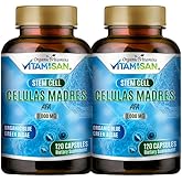 2 Celulas Madres AFA Stem Natural Cell 120 Capsules 1000 mg Blue Green Algae Non GMO Gluten Free Aphanizomenon Flos-aquae Bio celula Madre Supplement