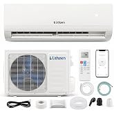 LITHZEN 12000 BTU Mini Split AC/Heating System, 17 SEER2 115V | Wifi Ductless Inverter AC w/1 Ton Heat Pump &amp; Installation Kit, Compatible with Alexa, Cools Rooms Up to 750 Sq.Ft