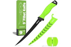 9 Inch Fishing Fillet Knife, Professional Level Knives for Filleting Fish and Boning Meat, Sharp Stainless-Steel Non-Stick Co