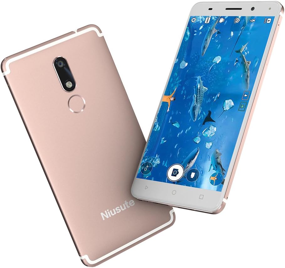 5.5" 4G FDD-LTE Unlocked Smartphones 2GB/16GB Android 7.0 High-Definition Camera (13MP+5MP) Nougat with Fingerprint Cellphone Unlocked Gold by Niusute