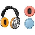 Bundle - Dyson OnTrac™ Over Ear Wireless Headphones in CNC Aluminum with Oyster Pink Ear Cushions + Ceramic Blue Ear Caps - Noise Cancelling, Up to 55 Hours Battery Life(2), Customizable