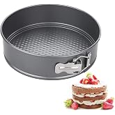 20 cm Springform Cake Tin Non Stick Cake Pan Removable Bottom Leak Proof | Cheesecake &amp; Brownie Pan, 2.56in Deep Sides, Dotted Base Texture, Secure Latch Closure, For Pies &amp; Gateaux
