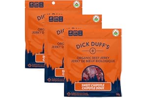 Dick Duff's Organic Jerky - Made in Canada Beef Jerky - 27g of Protein per Serving - Certified Organic, Non-GMO, Nitrate Free