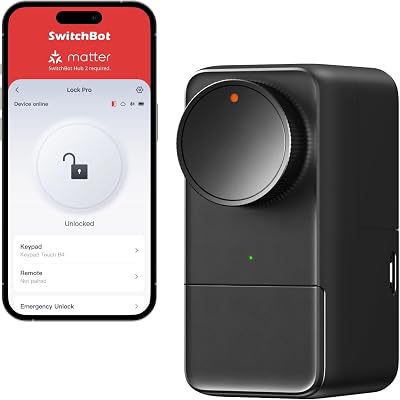 SwitchBot Smart Lock Pro Keyless Entry Door Lock with Hub 2 Matter Alexa Google