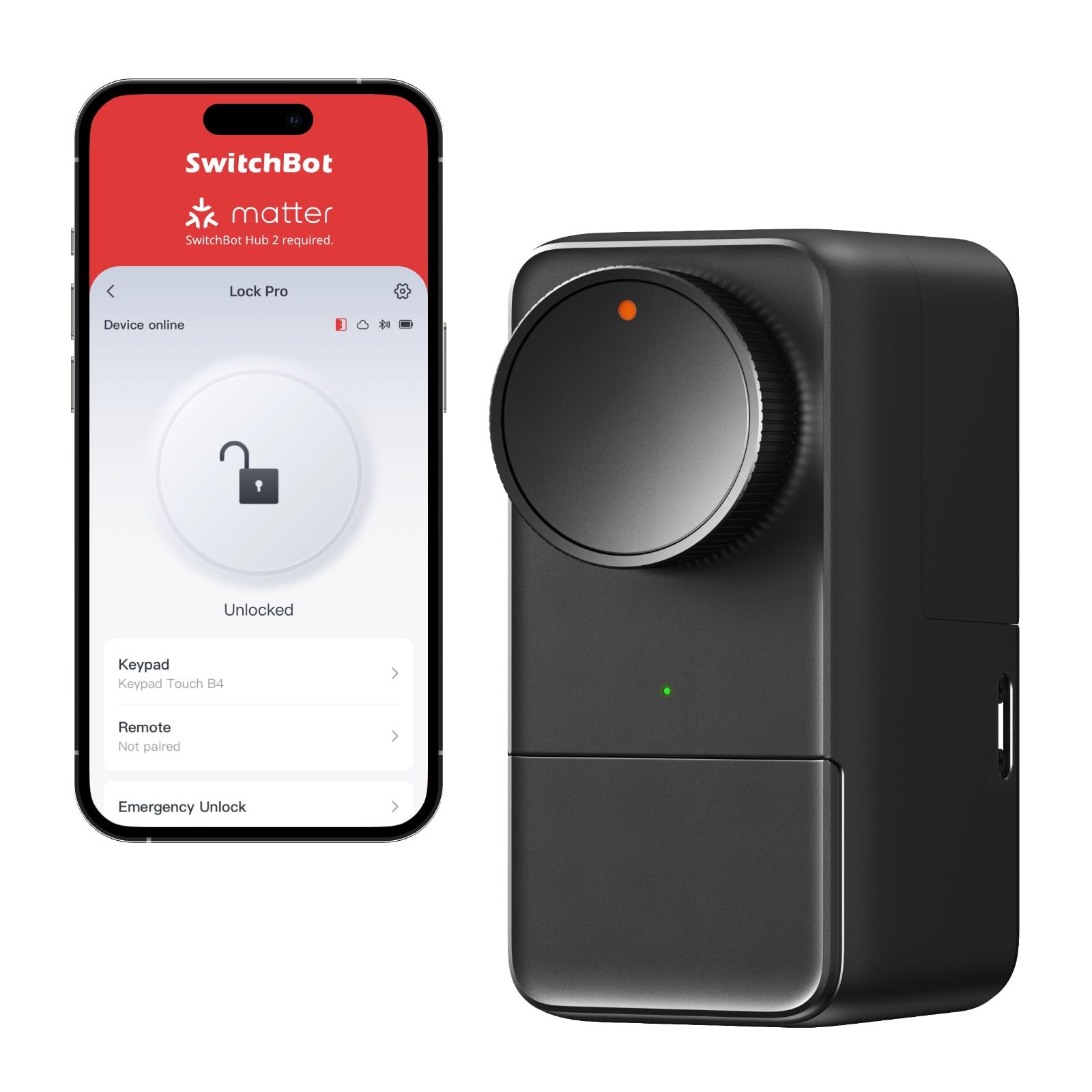 SwitchBot Smart Lock Pro, Keyless Entry Door Lock, Smart Door Lock, Fits Your Existing Euro Profile Cylinder, Add Hub 2 to Supports Matter, Alexa, Google, IFTTT