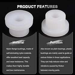 uxcell 12pcs Flanged Sleeve Bearings Plastic