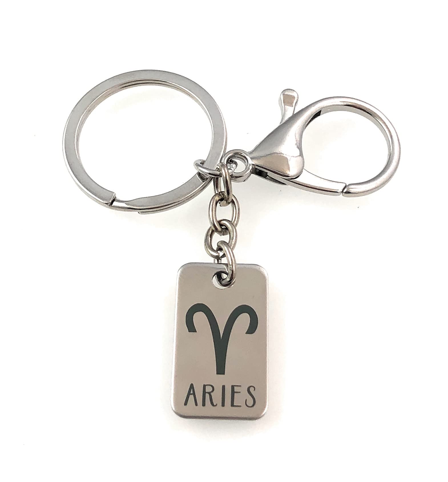 FizzyButton Gifts Zodiac Charm Keyring with Lobster Clasp Star Sign (Aries)