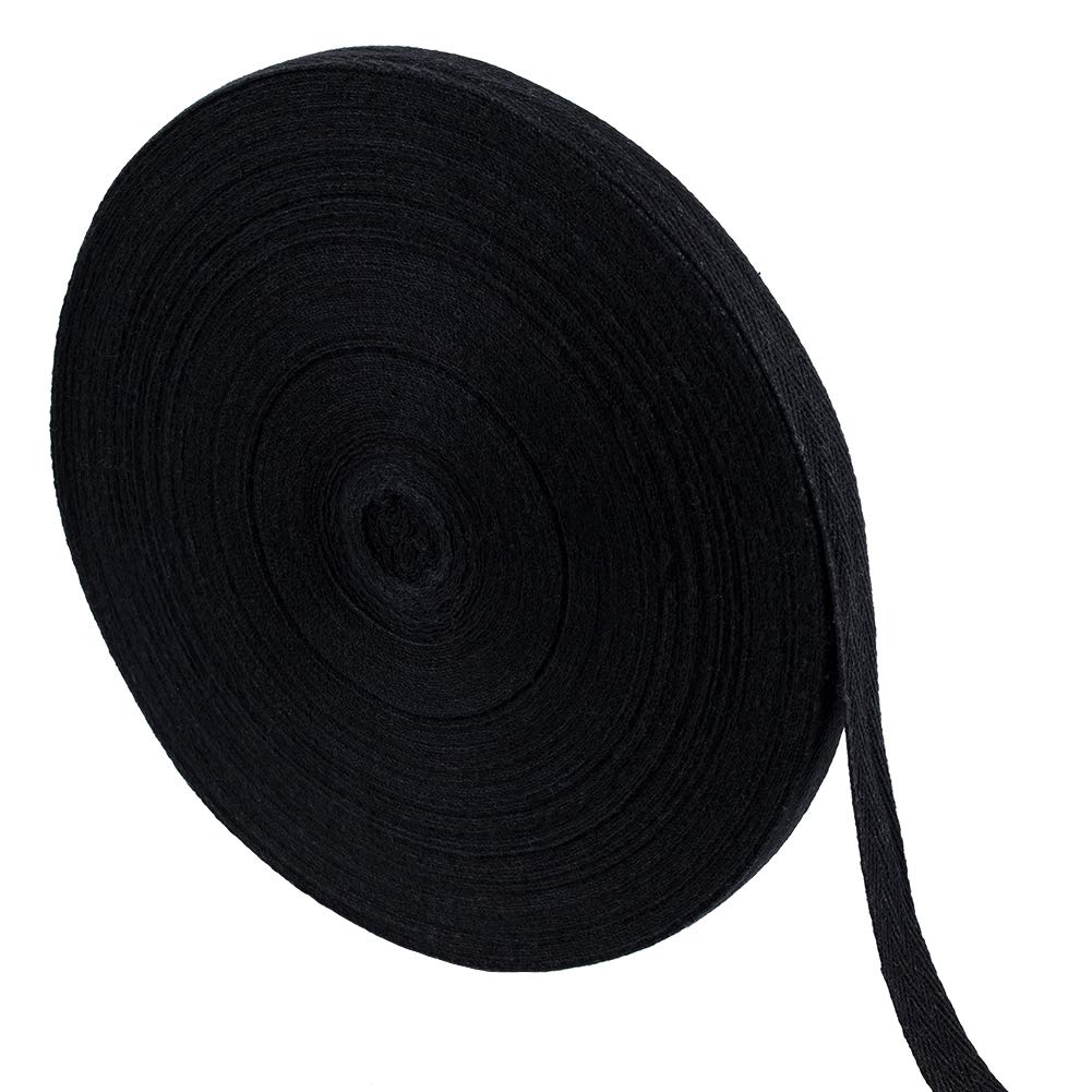 NBEADS 50 Yards Cotton Twill Ribbon, 15mm Herringbone Pattern Twill Tape Soft Webbing Tape for Home Decor, Wrapping Gifts, Sewing DIY Crafts