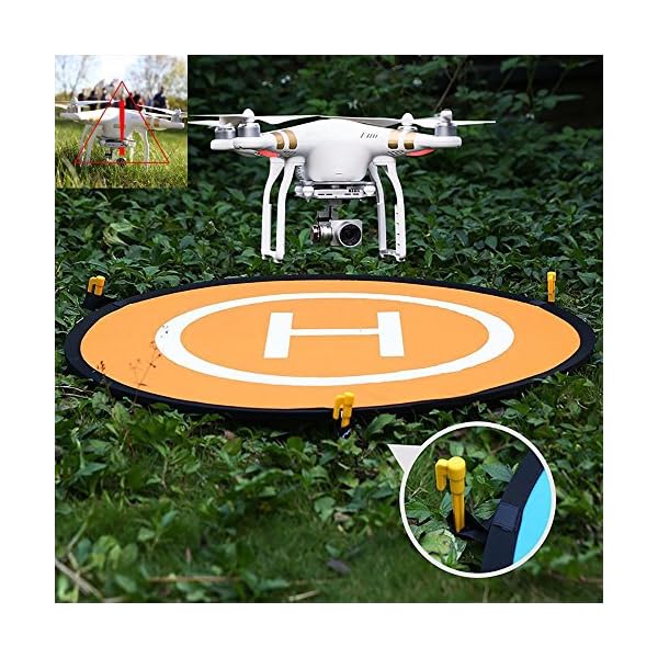 iMusk 75cm Drohne und Quadcopter Landeplatz, RC-Flugzeug-Softstartmatte Oberfläche aus wasserdichtem, umweltfreundlichem… – Bild 5
