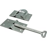 Dsnaduo Polished Stainless Steel 4 Inches T Style Entry Door Latch Hardware, Catch Holder for RV Camper Trailer Cargo (1 Pack)