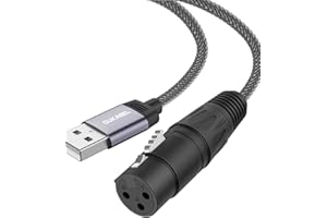 DUKABEL XLR to USB Adapter, USB to XLR Female Microphone Cable for Recording, Living Broadcast, USB Microphone Cable with DAC Chip for PC, MacBook, Laptop - 1.8Meter/6FT