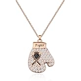 CHOORO Melanoma Cancer Awareness Boxing Glove Necklace Black Ribbon Survivor Gift Skin Cancer Survivor Narcolepsy Awareness Encouragement Gift