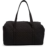 Vera Bradley Women's Cotton Large Travel Duffel Bag, True Black, One Size