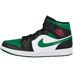 Nike Men's Air Jordan 1 Mid Green Toe, Black/Gym