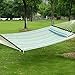 SONGMICS Hammock Quilted Fabric Double Size with Detachable Pillow Wooden Spreader Bar Heavy Duty UGDC34Q
