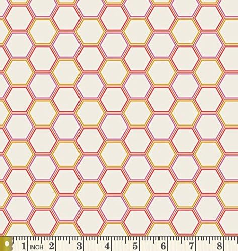 Honeycomb Marmalade Sweet as Honey Bonnie Christine Art Gallery Fabric SAH-1608 Beehive Bees (Half yard)