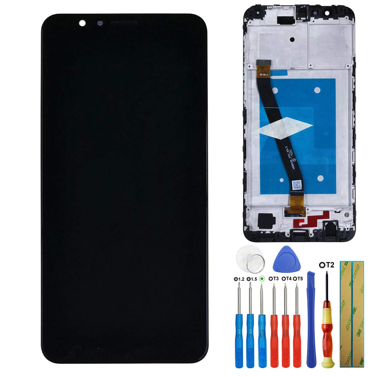 E-yiiviil LCD Screen Compatible with Huawei Honor 7X BND-AL10 L21 L24 TL10 Touch Screen Digitizer Assembly Glass Black + Frame