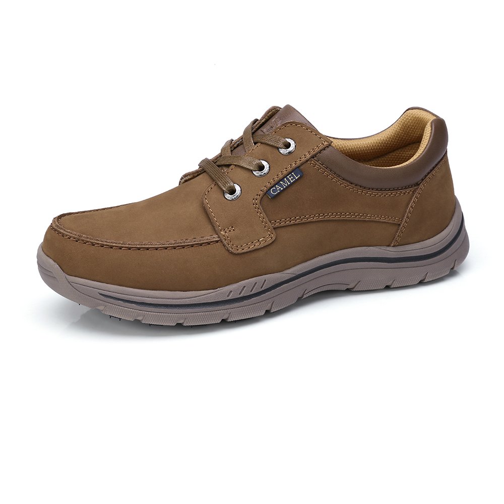 Camel Mens Casual Leather Fashion Sneakers Business Wide Lightweight Lace-up Oxford Shoes Walking Athletic