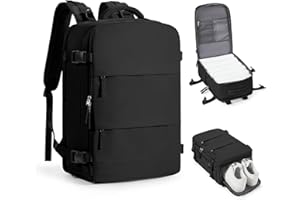 coofay Black Travel Backpack Carry on Flight Approved Mochila De Viaje Personal Item Backpack for Airlines Frontier Airlines Personal Item Bag Large Backpack for Travel Backpacks for Men Women
