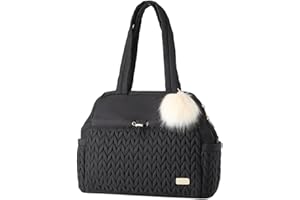 LUKJOJO Asha Diaper Bag Tote For Daily Use, Travel Shoulder Diaper Bag With Long Strap And Stroller Clips Hospital Bag For Labor Delivery,Practial Baby Bag For New Parents(Black