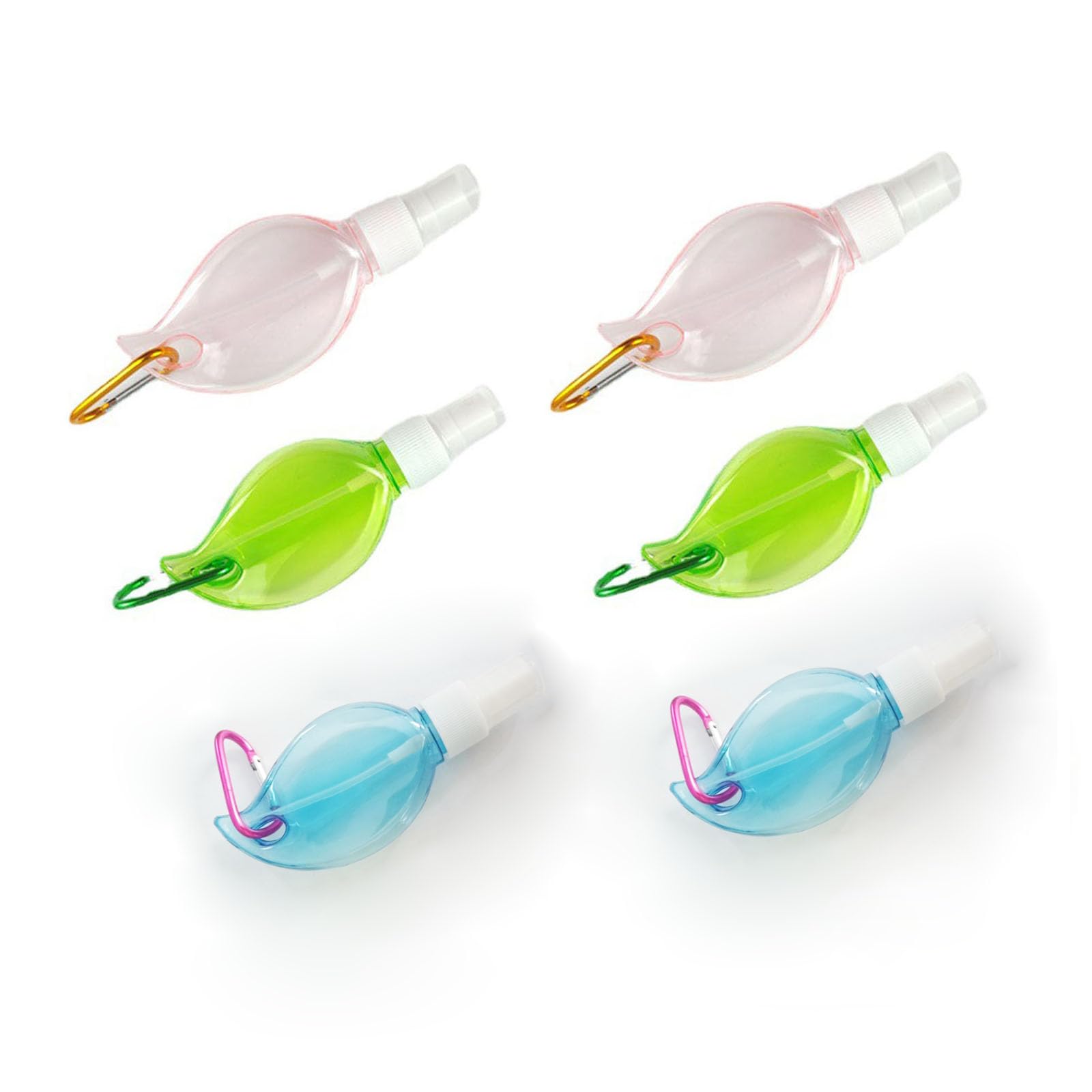 Photo 1 of NentMent 6 Pack Mini Spray Bottles - Travel Size 2oz 50ml Portable Sanitizer Bottles with Carabiner Clips - Refillable Fine Mist Water Sprayer Set