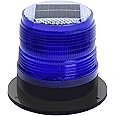RISOON Solar Strobe Warning Safety Flashing Light/Ceiling Strobe Light, with Strong Magnetic Base Waterproof for Construction, Traffic, Factory, Crane Tower, Boat Navigation (Blue)