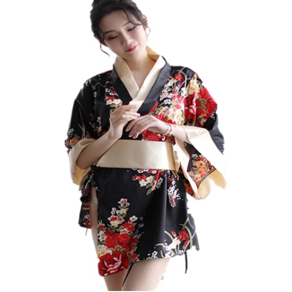 thumbnail interactive-video image 1 of Maya Star Japanese Kimono Nightgown - Retro Floral Robe Loungewear Pink L 1 of 11