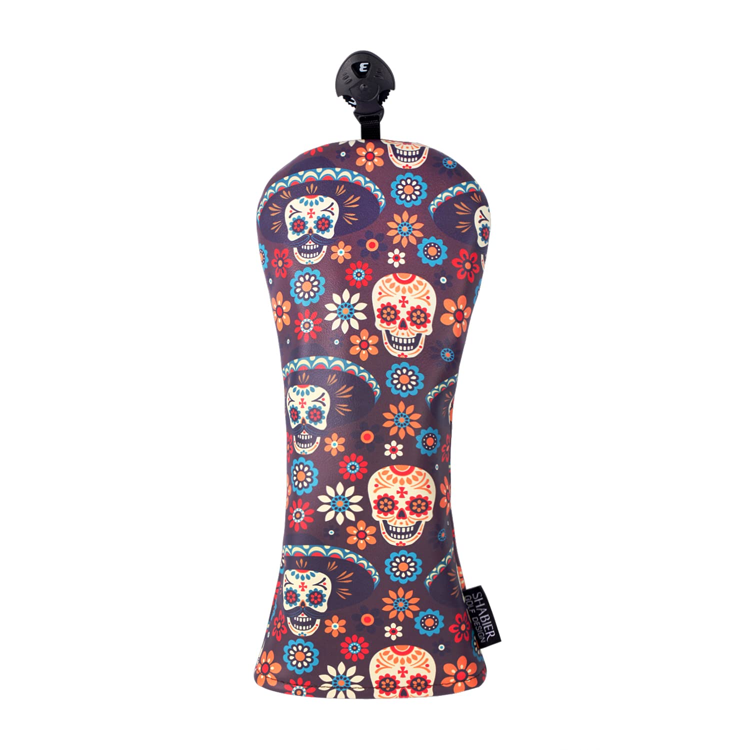 SHABIER Golf Day of the Dead Skull Design Golf Wood Club Headcover Sugar Skull Fairway Cover Club