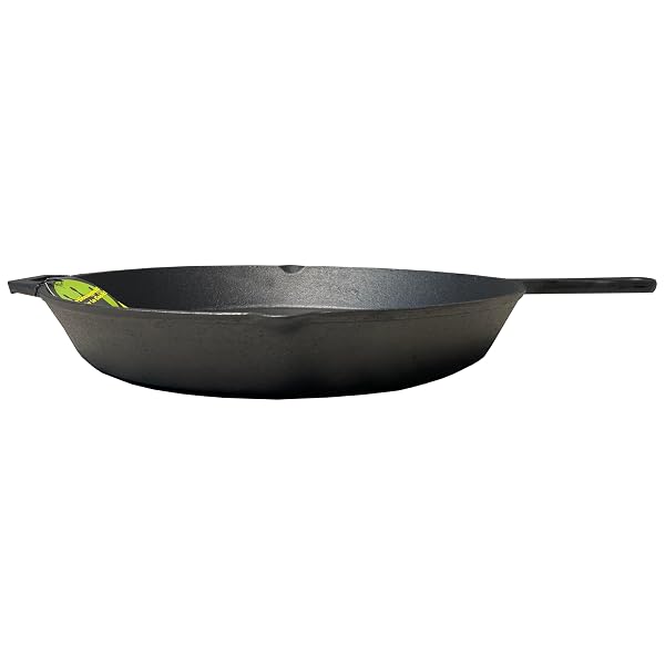 KING KOOKER 20-INCH OVERSIZED SEASONED CAST IRON SKILLET HEAVY DUTY PAN IDEAL FOR GAS GRILL, OVEN, CAMPFIRE USE