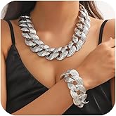 Your Always Charm Statement Chunky Gold Necklace and Earring Set for Women Statement Jewelry Set with Chunky Gold Chain Necklace and Matching Earrings