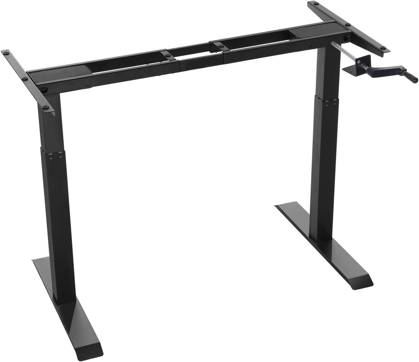 Forfar Manual Standing Desk Height Adjustable Desk Frame with Hand Crank System Ergonomic Stand Up Desk Workstation Base,Black