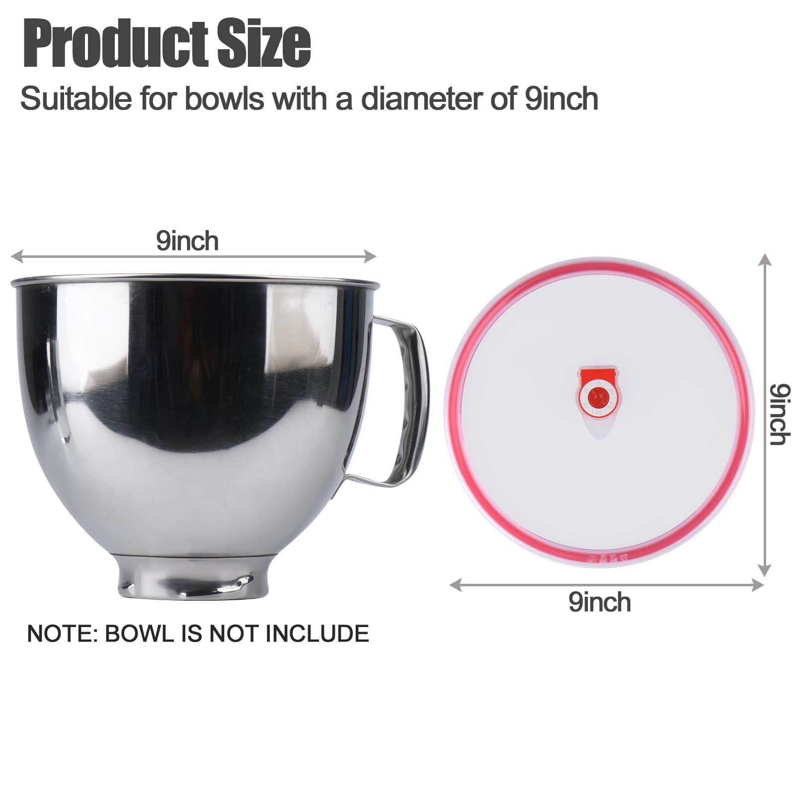 Bowl Covers for KitchenAid Stand Mixers Bowl,Yeast dough airtight bowl lid,Bowl Covers to Prevent Ingredients from Spilling, Fits Bowl models: 4.5/5QT,1PCS