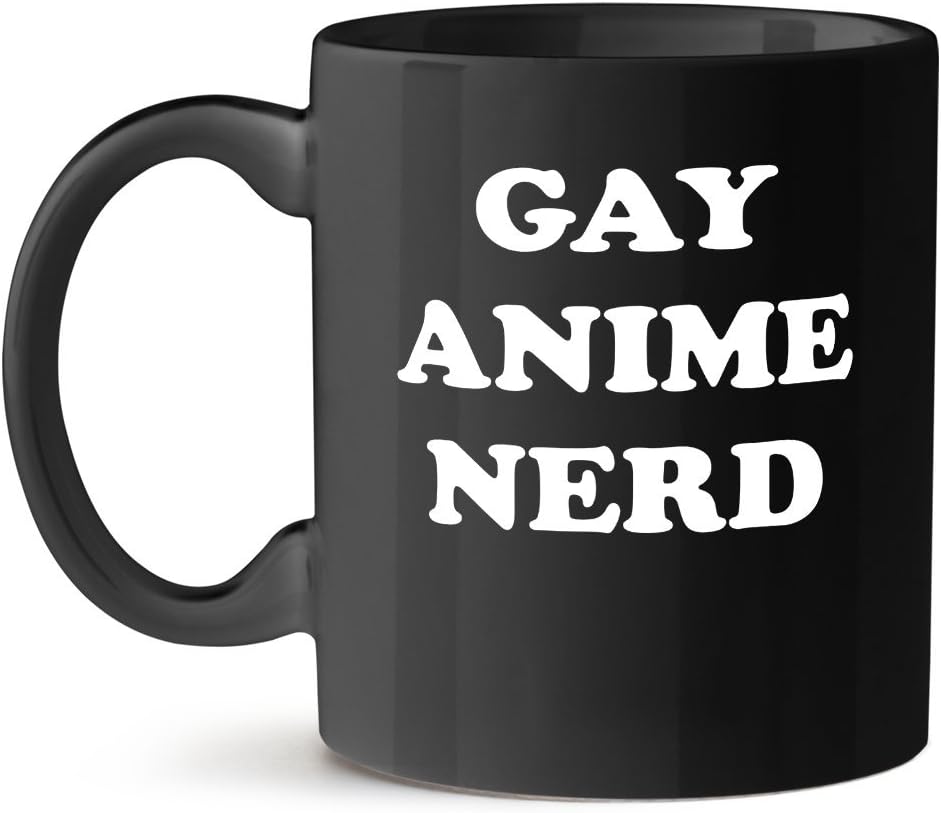 Gay Anime Nerd Office Unique Gift Tea Coffee Black Mug 15OZ