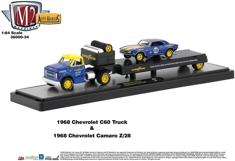 M2 Machines Auto Hauler 34 1968 Chevrolet C60 Truck and 1968 Chevy Camaro Z28