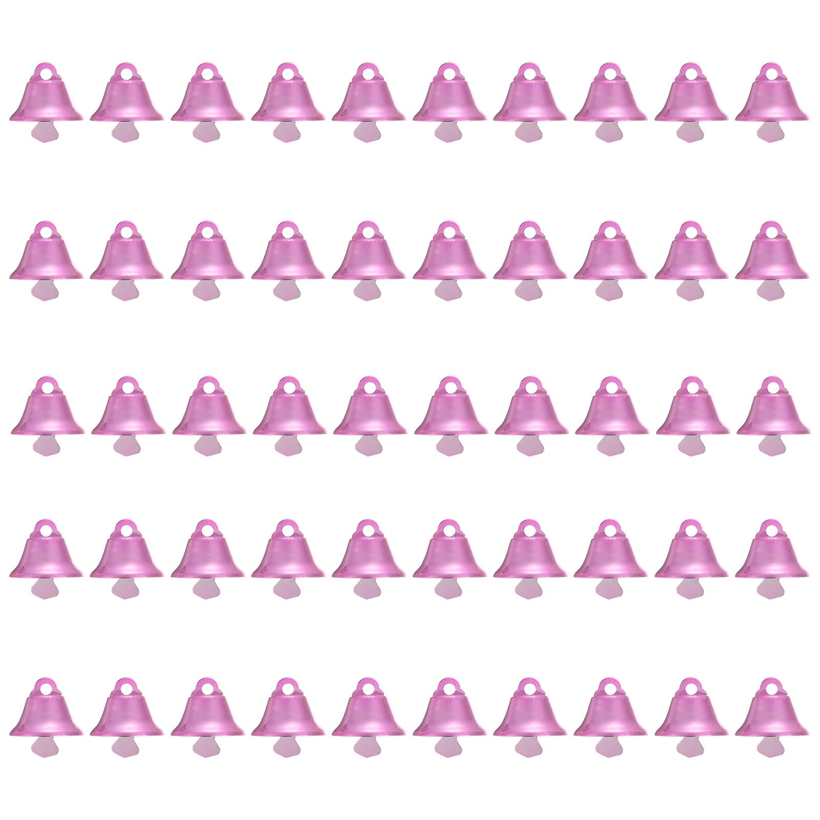 PATIKIL Mini Craft Bells, 50 Pcs Jingle Bells 0.9" Metal Hanging Bells for DIY Party Wedding Home Decoration Christmas, Pink