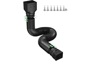 Ogutter Rain Gutter Downspout Extensions, Downspout Extender for Rainwater Drainage Flexible, Down Spout Drain Extension Pipe and Extendable from 21 to 66 Inches (Black)