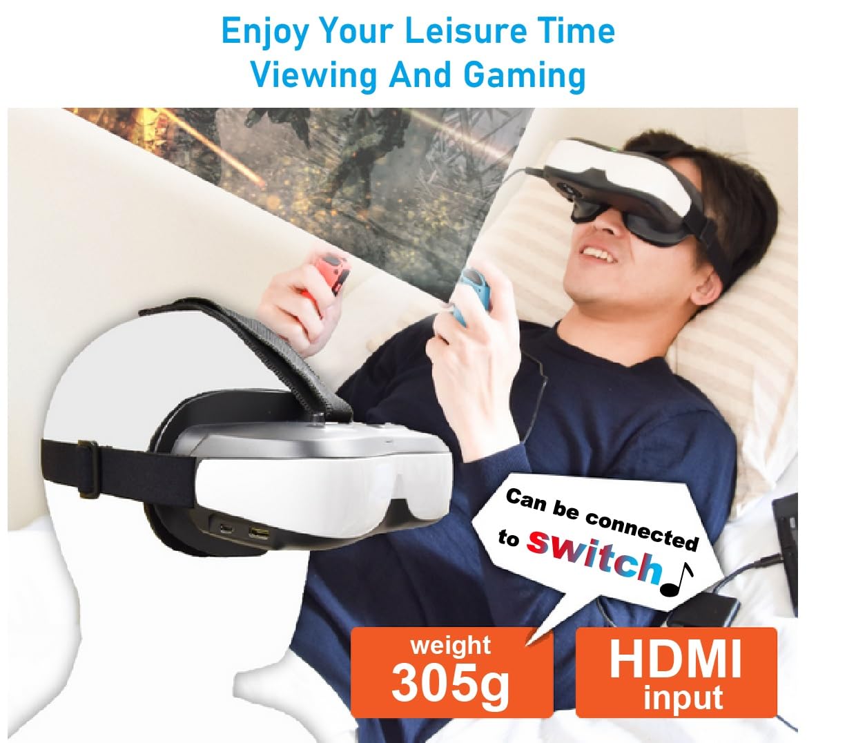 Bigeyes H3 Personal Mobile Movie Cinema,HDMI Input,Built in Battery,Not VR/AR,Connect to Various Multimedia Signal Source Devices.HDMI Glasses,Headset,Goggles,and Monitor(Bigeyes H3)