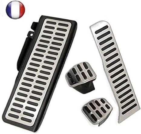 Kit 4 Pédales Aluminium Pour BMW - Embrayage, Frein, Accélérateur + Repose-pied - Série 1/3/5/7/X1