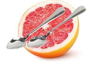 Rocky Mountain Goods GrapeFruit Spoons with Serrated Edge Set of 2 - Stainless Steel Easy Cut and Scoop Grapefruit Spoons - P