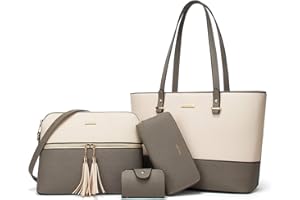 YTL Women Fashion Handbags Wallet Tote Bag Shoulder Bag Top Handle Satchel Purse Set 4pcs