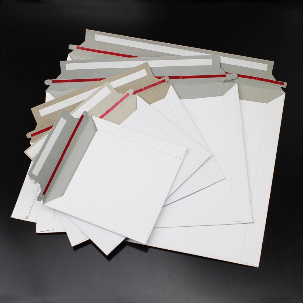 300 7x9 CD/DVD Stay Flat White Cardboard Mailers Self