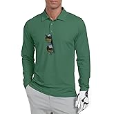 Askdeer Men's Golf Polo Shirts Long Sleeve UPF 50+ Performance Collar Shirts Lightweight Summer Casual Quick Dry Tee