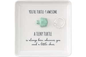 HOME SMILE Turtle Ring Dish Tray- Birthday Gifts for Women Friends Mothers Day Graduation Teacher Appreciation Retirement Christmas,You're Turtley Awesome
