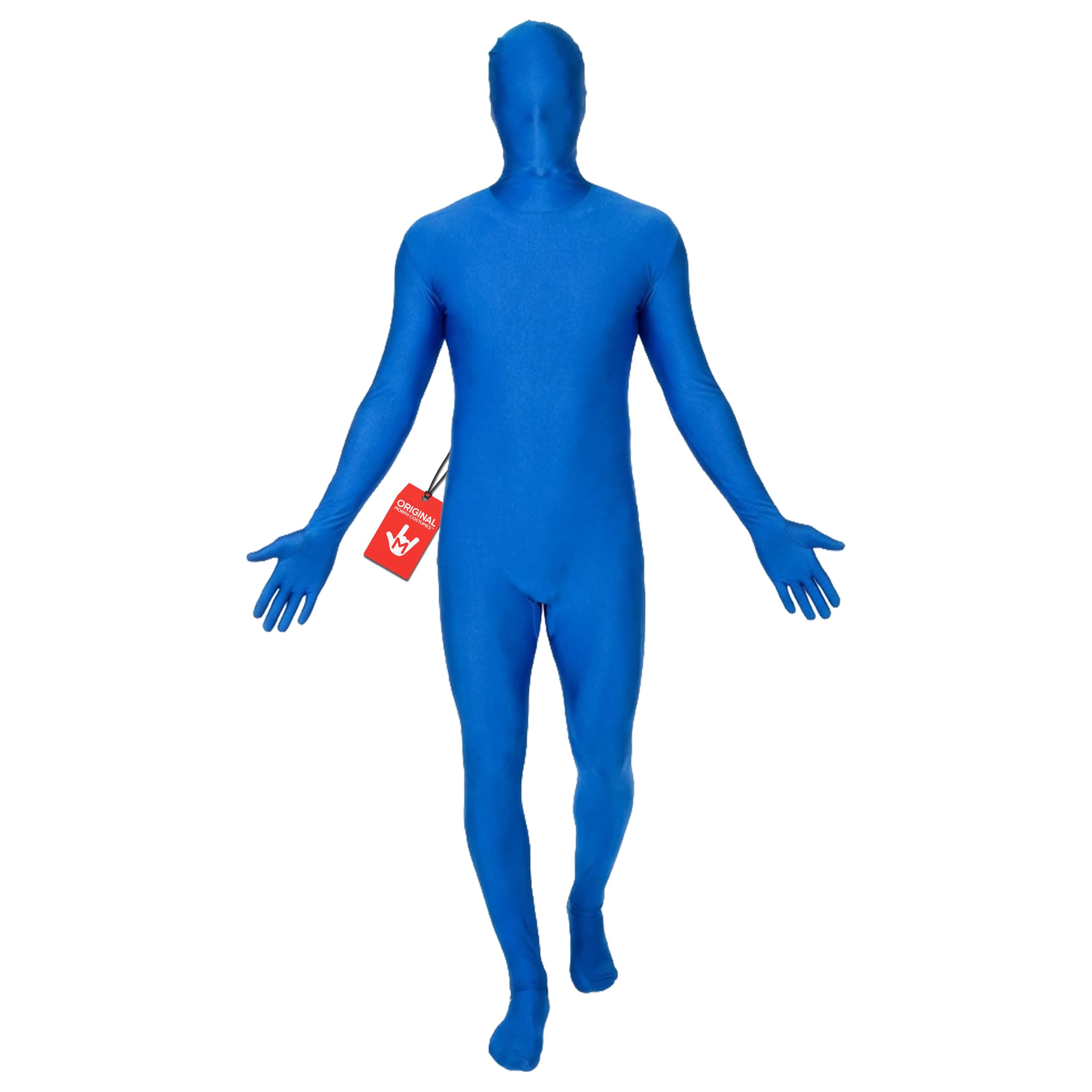 Adults MSUIT Black Second Skin Halloween Fancy Dress Costume - size Xlarge -5 10" - 6 3", Blue