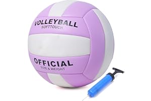ABAJI Volleyball Official Ball Thicker PU Waterproof Anti-Explosion 15+ Years Kids Girls Boys Indoor Training Game Outdoor Sand Beach Pool Play Pump Needle