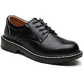 QHH Black Oxford Shoes for Women Women's Oxfords Flats Lace-Up Oxfords Shoes Business Casual Work Office Uniform Dressy Server Shoes for Ladies Womens