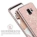 BENTOBEN Phone Case for Samsung Galaxy S9 Slim Protective Shockproof Phone Cases Luxury Glitter Sparkle Bling Pretty Cases Shiny Girly Phone Cover with Lanyard for Girls Women - Rose Gold