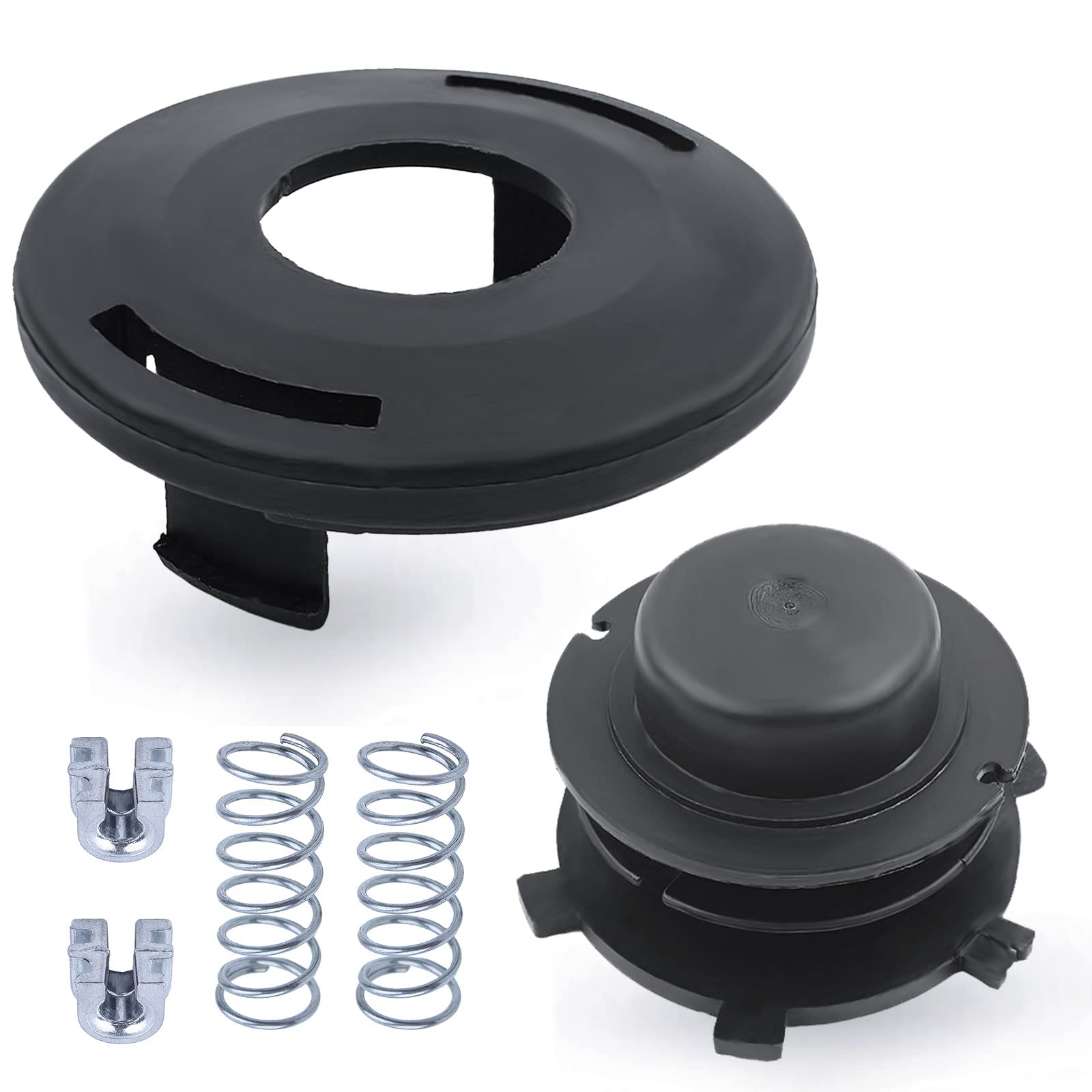 Adefol String Trimmer Replacement Parts Head Spool and Cover Cap 6pcs Kit for Stihl FS44 FS80 FS83 FS85 FS90 FS100 FS110 FS120 FS130 FS200 with Spring, Line Feed Eyelet Accessories