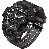 Gosasa Men's Large Face Outdoor Sports Watches Military S-Shock Watch Waterproof, Backlight, Alarm, Stopwatch Features - Rugged Wristwatch for Training, Hiking, and Adventure