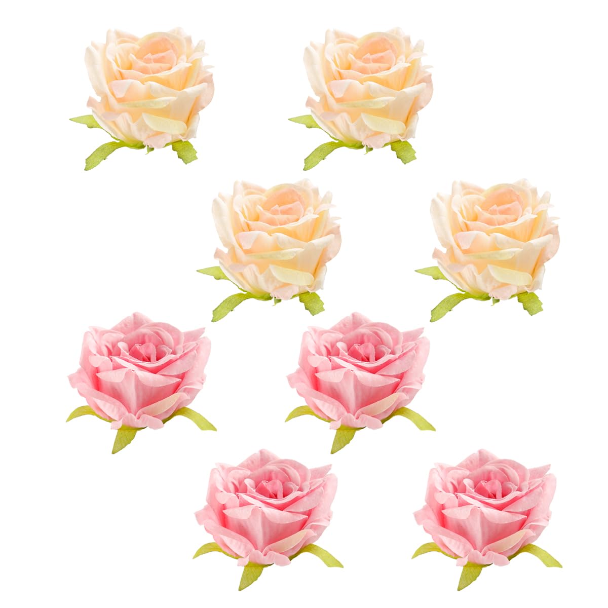 Lotsdonxia Set of 8 Artificial Rose Cake Toppers - Happy Birthday Floral Cupcake Picks for Wedding, Bridal Shower, Engagement, Anniversary and Baby Shower Party Decorations